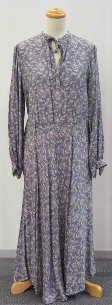 Appraisal: Day dress in floral printed mauve rayon with tie to