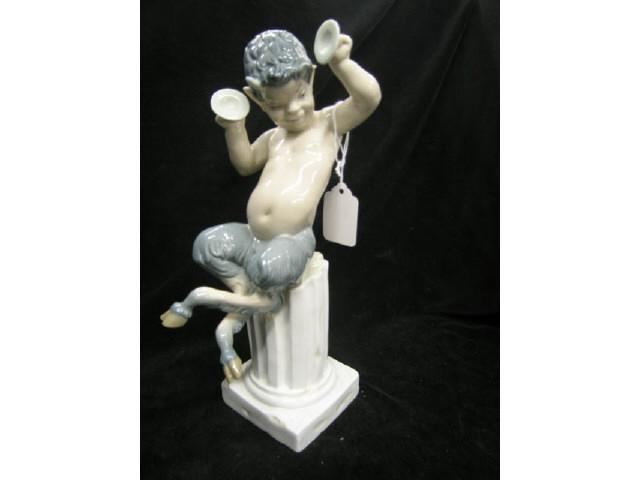 Appraisal: Lladro Porcelain Figurine Pan with Cymbols retired years ago scarce