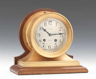 Appraisal: A Ball Watch Co Brass and Wood Shelf Clock With