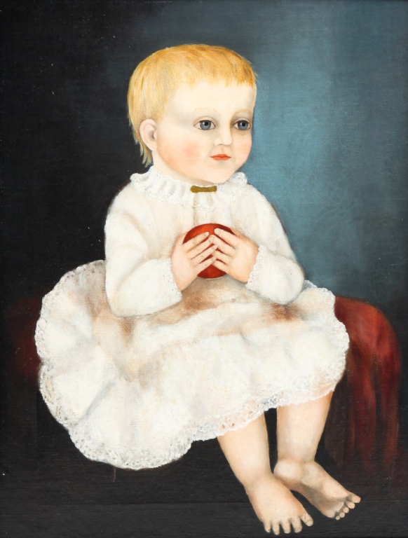 Appraisal: PORTRAIT OF A CHILD Mid th century Blond boy with