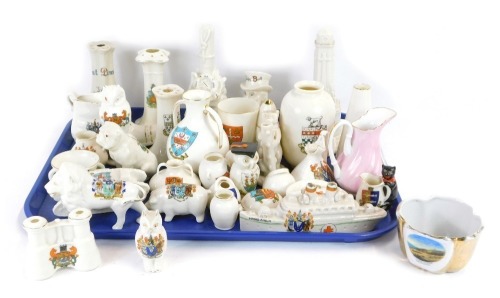 Appraisal: Goss and crested china including a lifeboat memorial at Caister