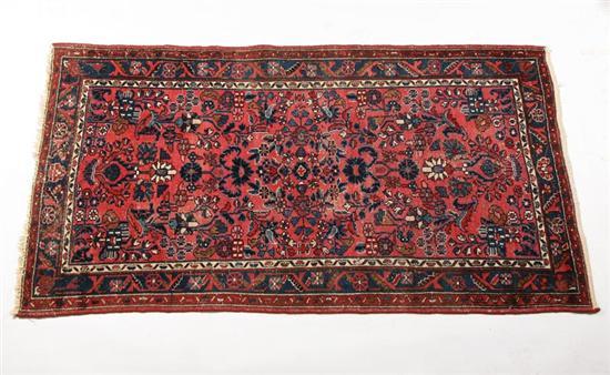 Appraisal: ORIENTAL RUG Mehriban Blue border and brick ground Minor wear