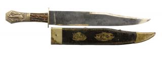 Appraisal: English Bowie Knifeby E Barnes Son Silver Mounted Samuel Bell