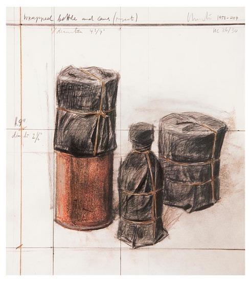 Appraisal: Christo b wrapped bottles and cans project offset photo-lithograph printed