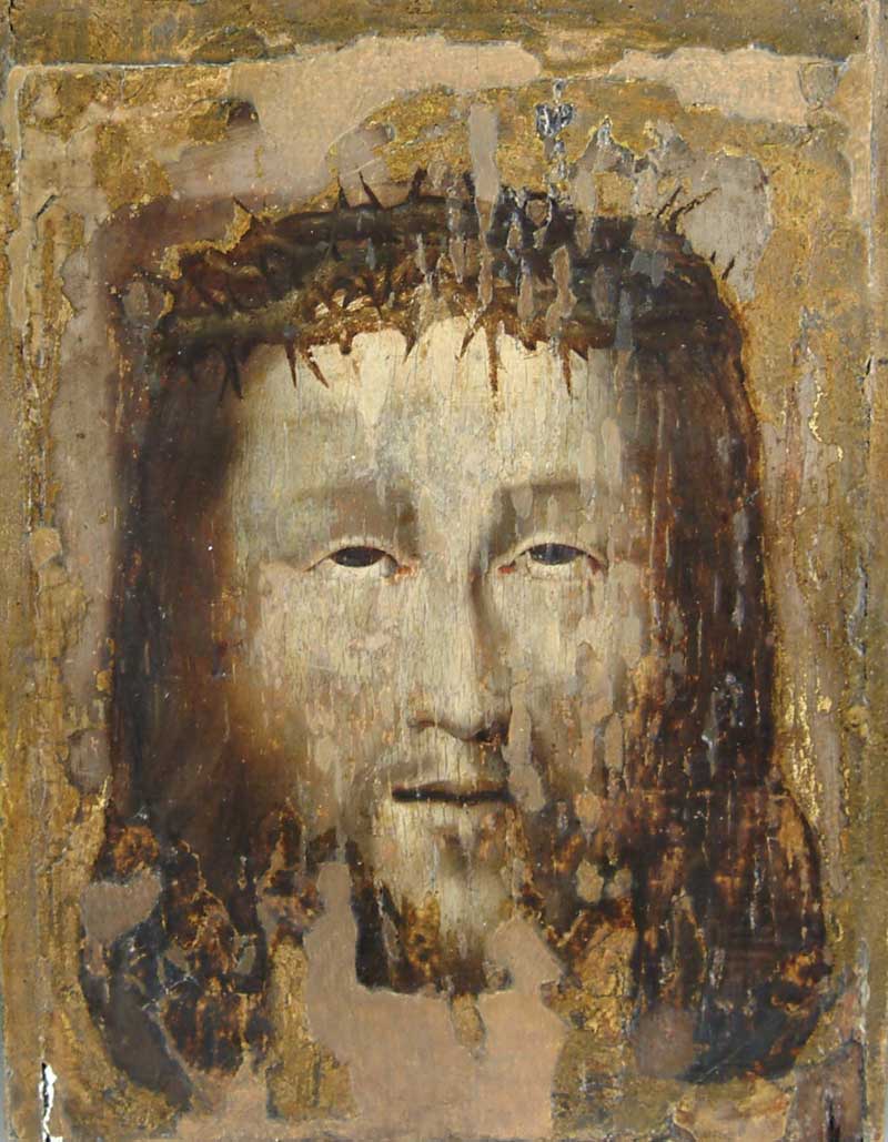 Appraisal: UNSIGNED European th th Century CHRIST Oil on wood panel