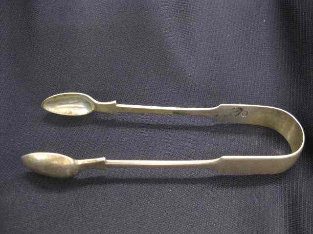 Appraisal: English Sterling Silver Tongs '' monogram excellent grams