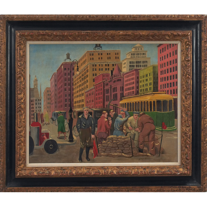 Appraisal: George Biddle American - ''Philadelphia Street Scene '' c oil