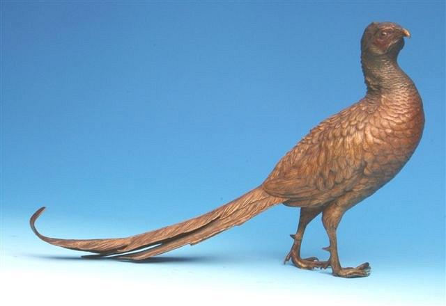 Appraisal: An Austrian cold painted bronze figure of a pheasant stamped