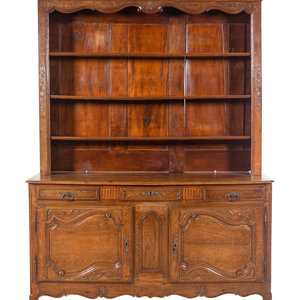 Appraisal: A French Provincial Oak Vaisselier Late th Century Height x