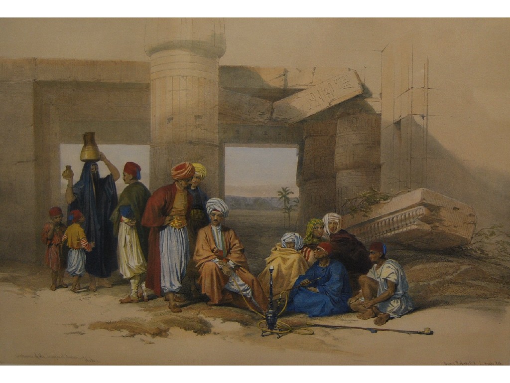 Appraisal: Set of three good quality hand-coloured lithographs by David Roberts