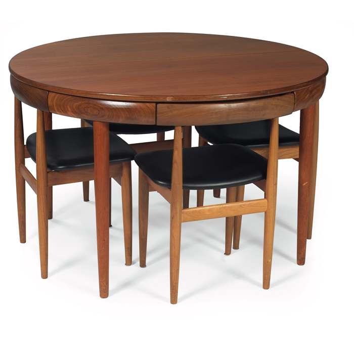 Appraisal: Hans Olsen dining set by Frem Rojle Denmark s round