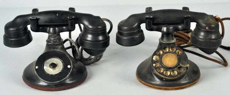 Appraisal: Lot of Western Electric Cradle Telephones Circa Black metal First