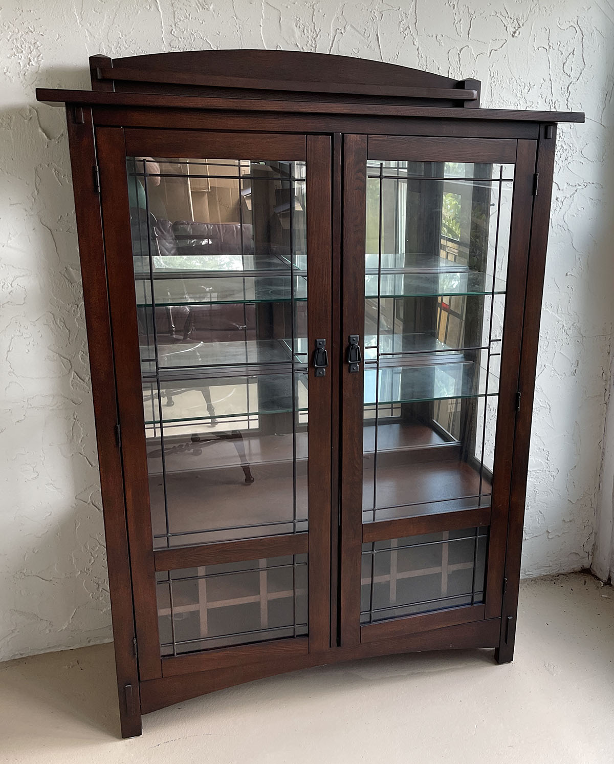 Appraisal: ARTS CRAFTS CHINA CABINET '' h x '' l x