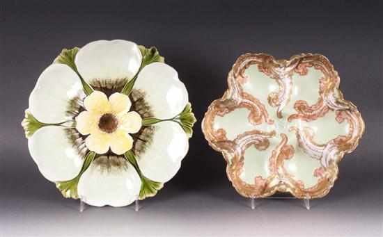 Appraisal: Limoges porcelain oyster plate and Julius Dressler German china oyster