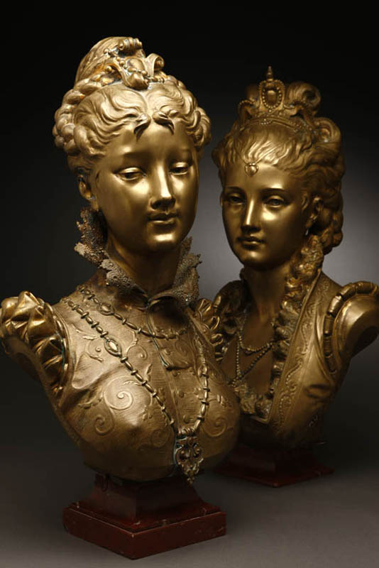 Appraisal: After Faure de Brousse ormolu busts women After Faure de