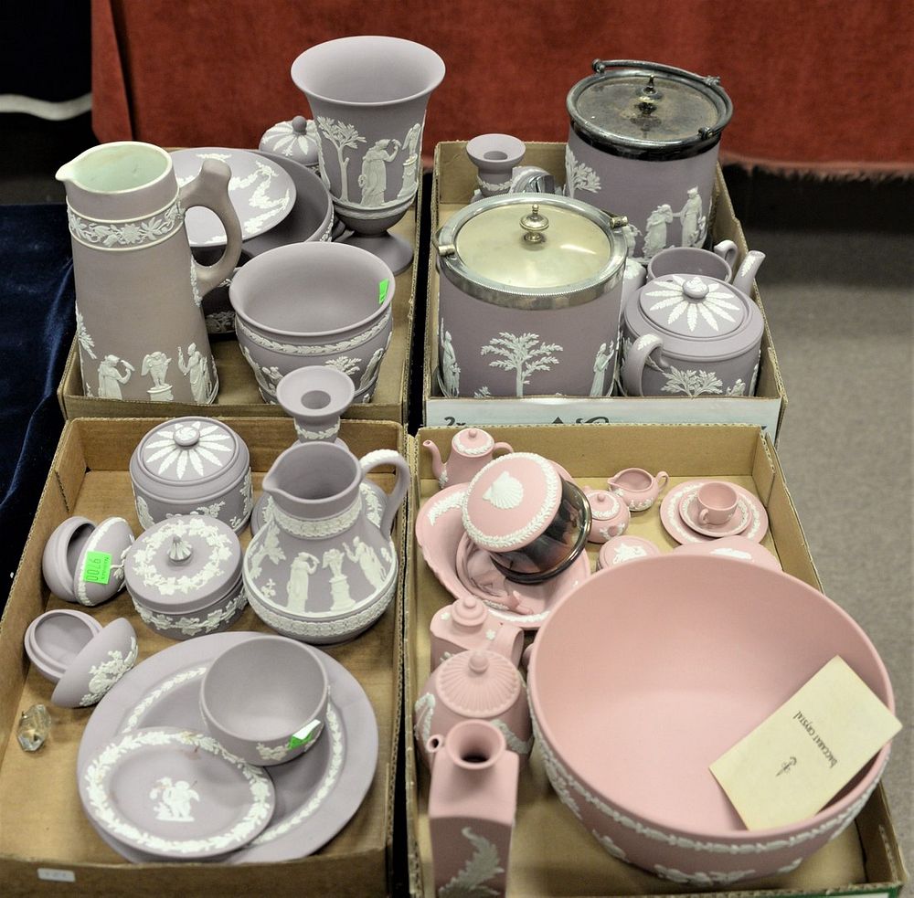 Appraisal: Four Tray Lots of Pink and Purple Wedgwood to include