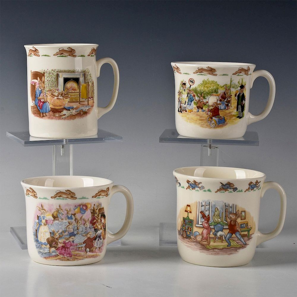 Appraisal: ROYAL DOULTON BUNNYKINS COFFEE CUPS VARIOUS SCENES Bunnykins Family in