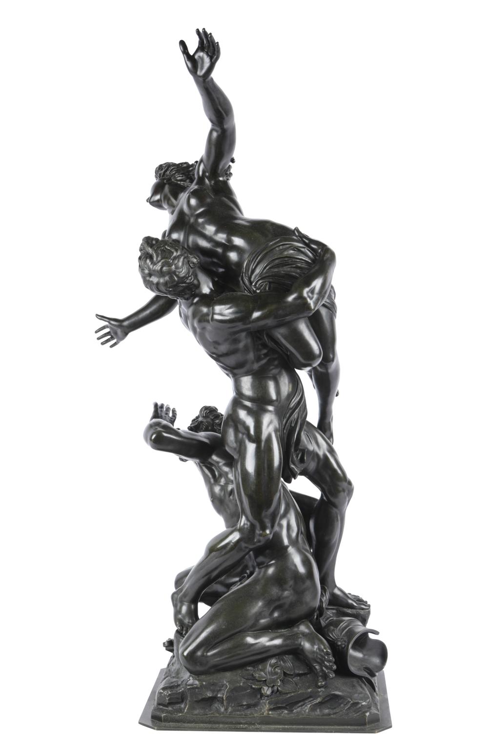 Appraisal: AFTER GIAMBOLOGNA - RAPE OF THE SABINESpatinated bronze unsigned Provenance