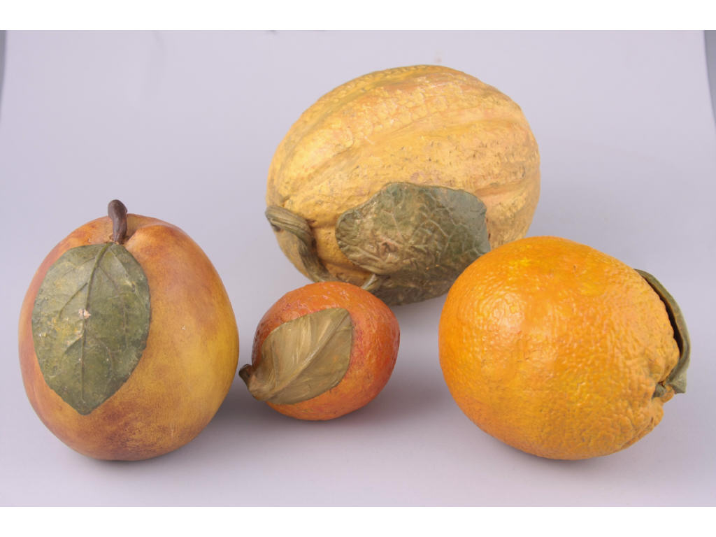 Appraisal: Vintage Italian Stone Pottery Fruit four pieces life size with