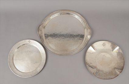 Appraisal: American Arts and Crafts Sterling Silver Round Tray Two-Handled Tray