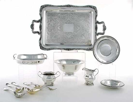 Appraisal: Collection sterling dishes bowl and table articles Gorham covered entree