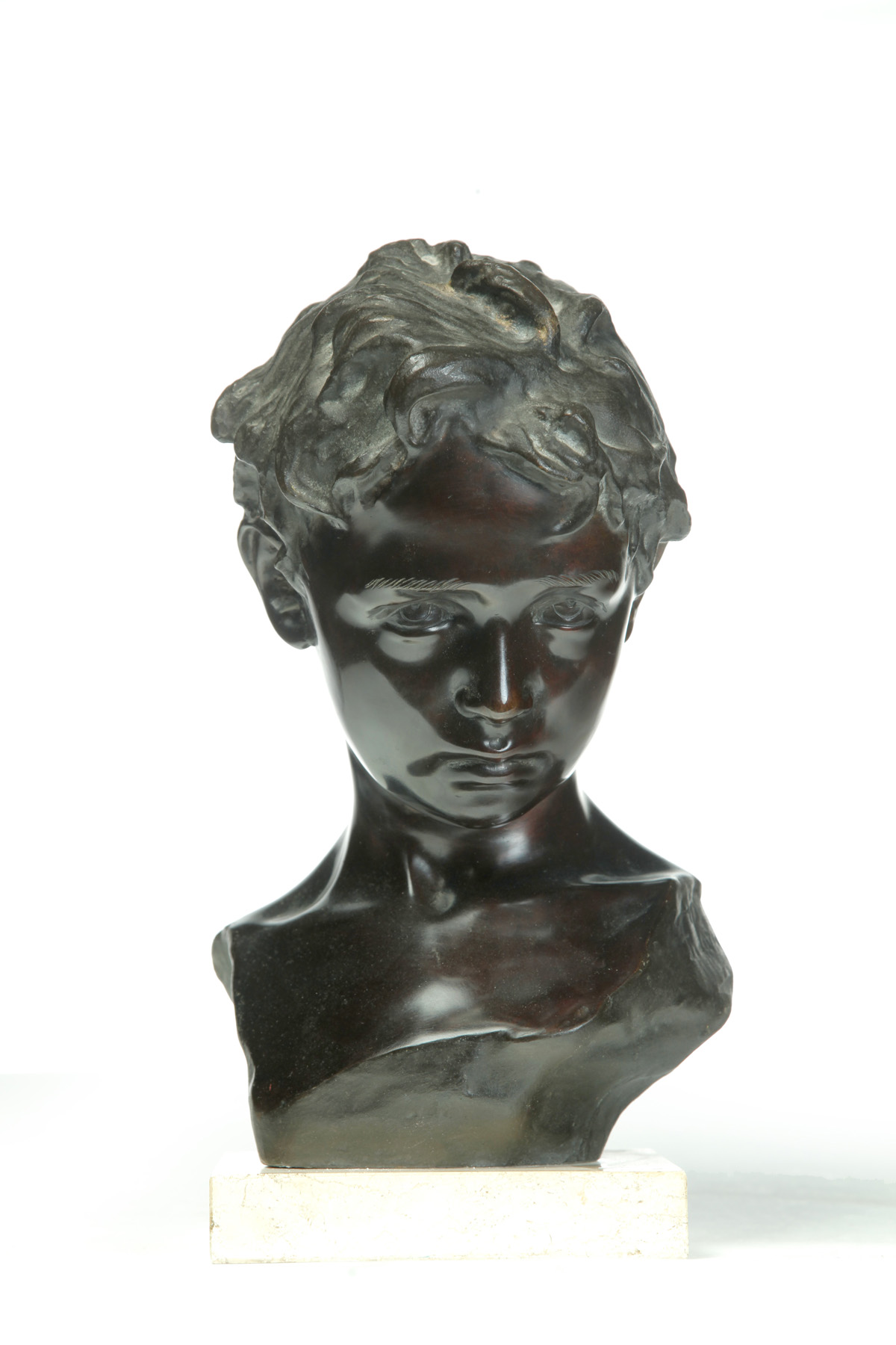 Appraisal: BRONZE BUST AFTER FRANCESCO PARENTE ITALY - Signed on shoulder