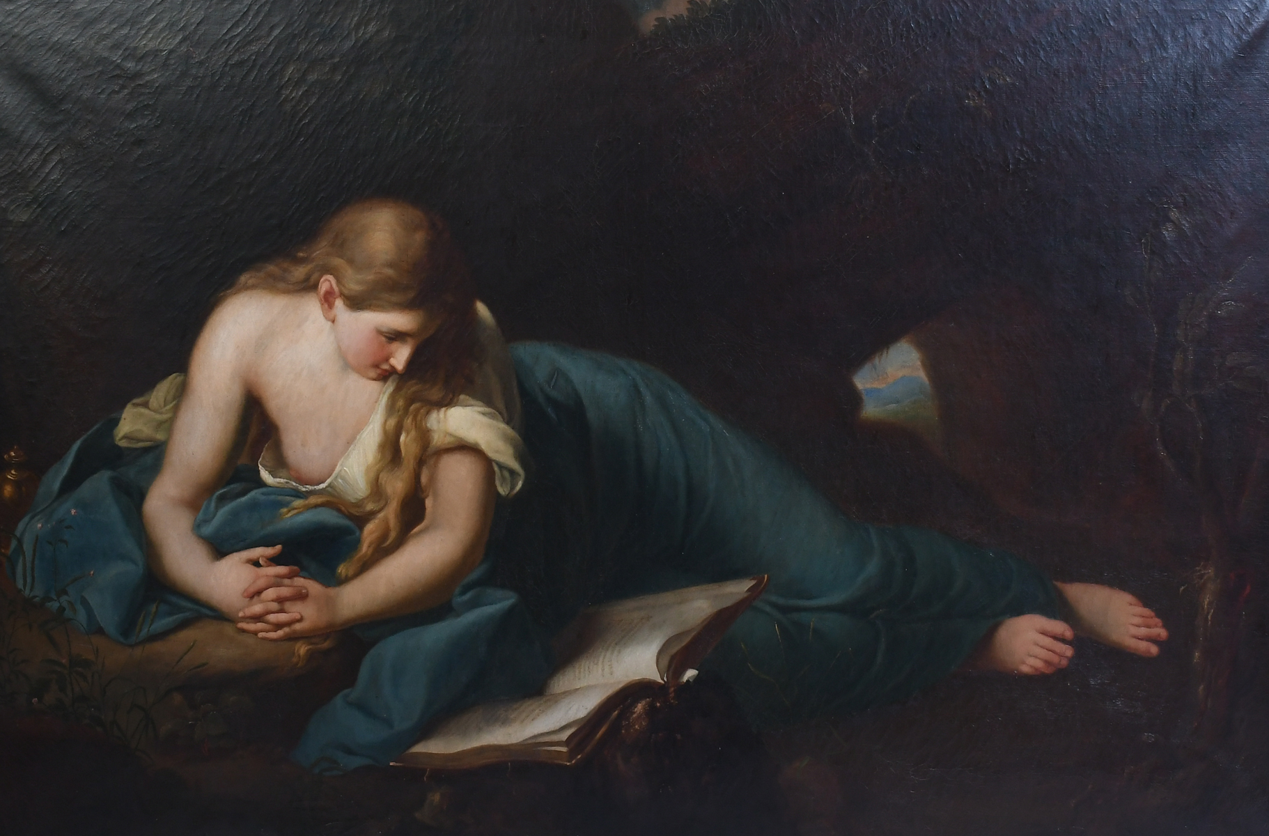 Appraisal: LARGE PAINTING AFTER BOTONI OF YOUNG BEAUTY READING Probably th