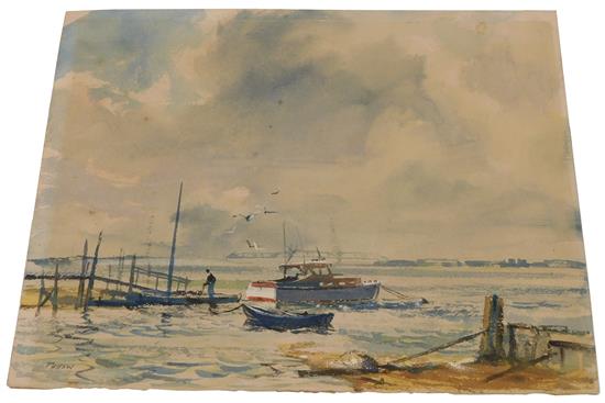 Appraisal: John Clifford Pellew Connecticut - unframed watercolor on paper Bright