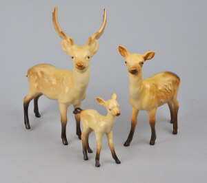 Appraisal: Three Beswick animals - stag standing no Doe no A