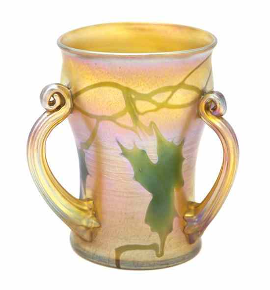 Appraisal: A Tiffany Studios Favrile Glass Vase of inverted baluster form