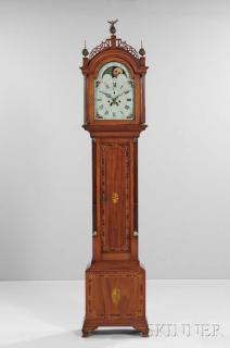 Appraisal: J Gooding Eight-day Mahogany Tall Clock no Dighton Massachusetts c