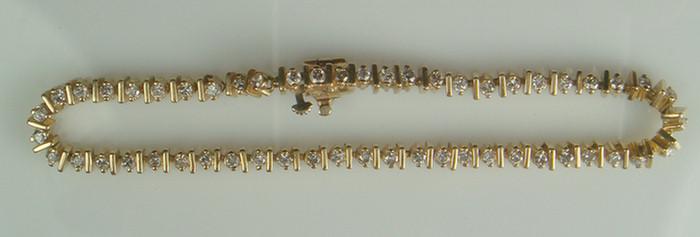 Appraisal: K YG diamond tennis bracelet diamonds Estimate -