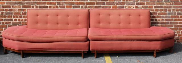 Appraisal: Midcentury Frank Lloyd Wright Sectional Sofa Includes two mirrored sectionals