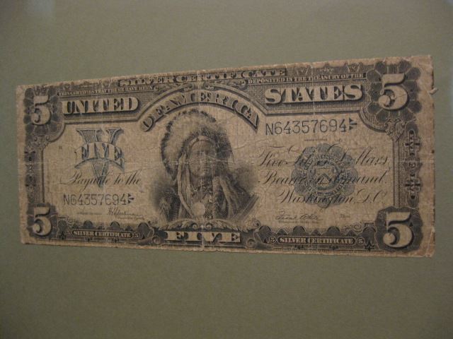 Appraisal: U S Silver Certificate Note Indian Chief large size Speelman