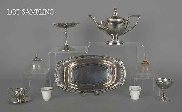 Appraisal: Collection of sterling silver to include a demitasse set ozt