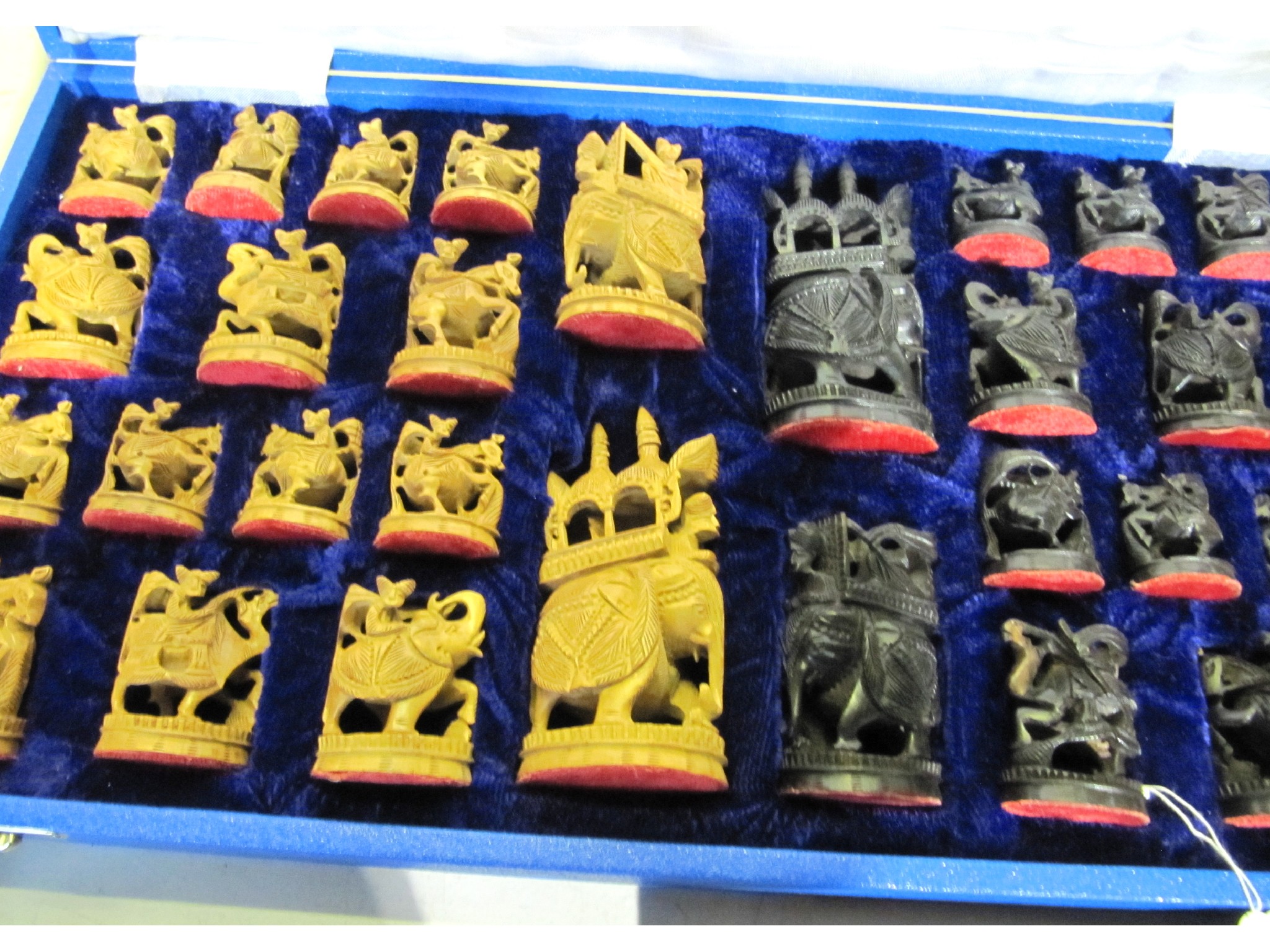 Appraisal: A cased set of chess pieces - Indian elephants