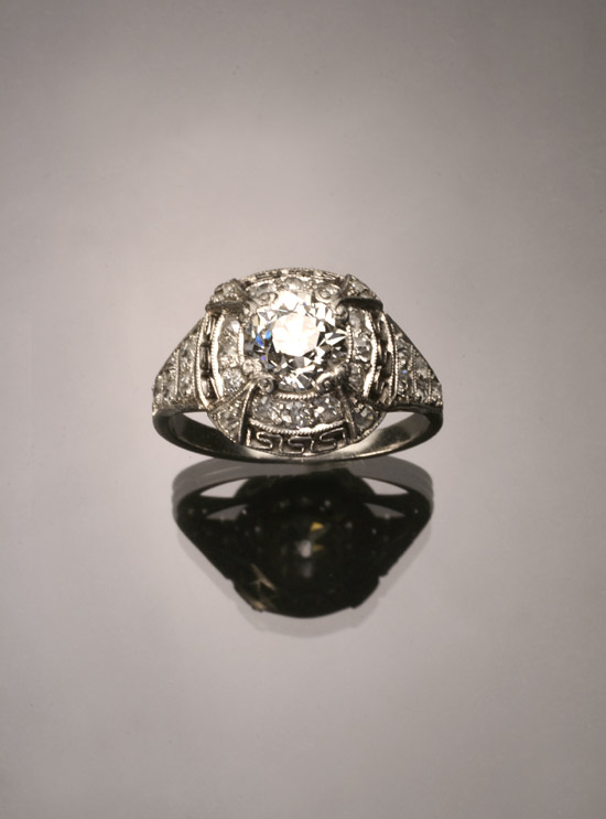 Appraisal: Art Deco Platinum and Diamond Dinner Ring Circa - Set