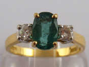 Appraisal: An carat gold emerald and diamond ring the emerald measuring