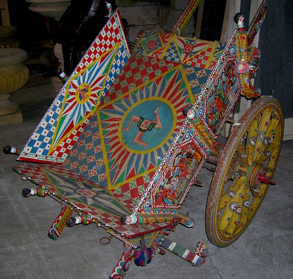 Appraisal: A Sicilian wedding cart th century height in width in