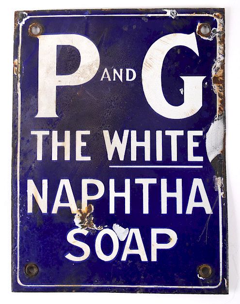 Appraisal: P G The White Naphtha Soap Porcelain Enamel Sign For