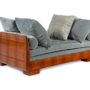 Appraisal: An Art Deco Style Walnut Daybed th Century Height x