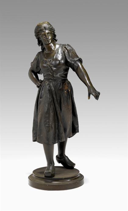 Appraisal: Ernest Rancoulet French late th century fisherwoman Bronze medium brown