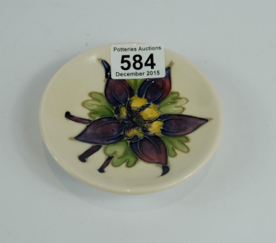 Appraisal: Moorcroft vase in Columbine on white ground pin dish height