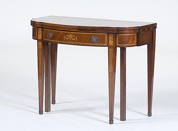 Appraisal: MAHOGANY SERVER TABLE WITH INLAY th century in the Federal