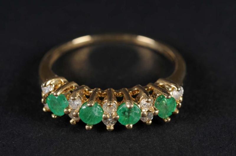 Appraisal: Diamond Emerald K Gold Ring Condition Excellent Size Ring Size