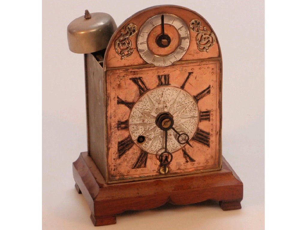 Appraisal: An unusual brass table clock with single fusee movement striking