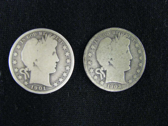 Appraisal: Barber Half Dollars -P and -O both Good