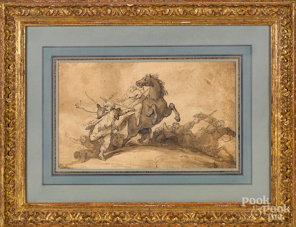 Appraisal: Thomas Rowlandson pen and sepia watercolor Thomas Rowlandson English -