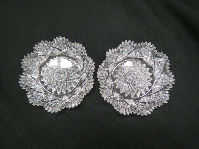 Appraisal: Cut Glass Dishes brilliant period starburst and ray designs