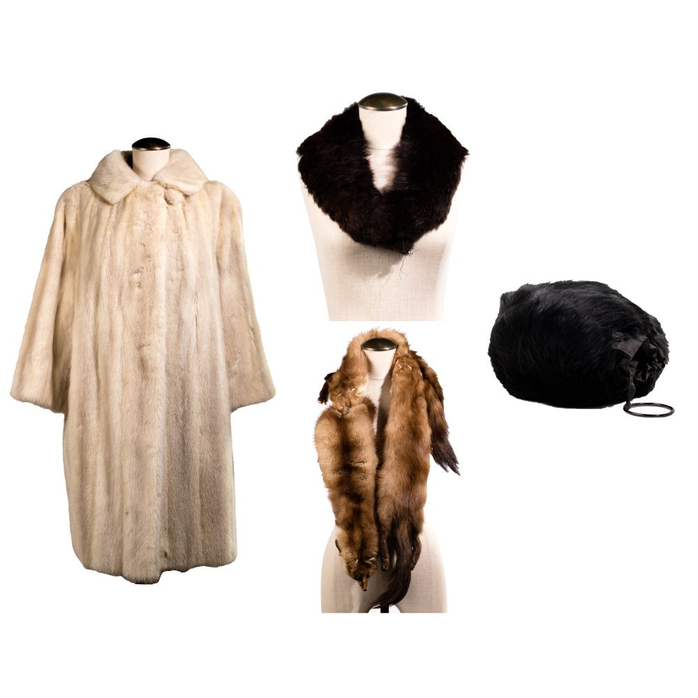 Appraisal: FUR COAT AND ACCESSORY ASSORTMENT items including a stroller length